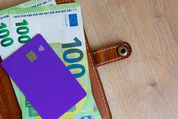 credit cards and euro banknotes