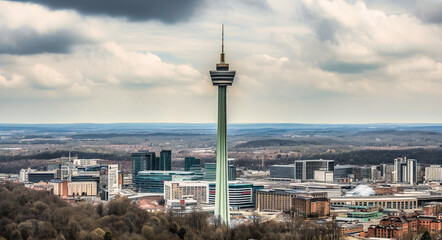 the skyline of birmingham from the top
