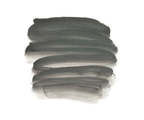 Black Watercolor. Abstract painted ink strokes set on watercolor paper.