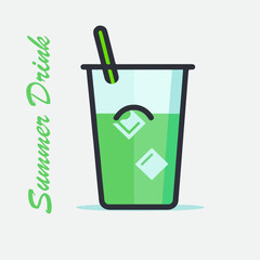 glass of soda, summer drink vector