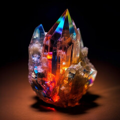 Rare beautiful crystal light refraction. A beautiful cut amethyst gemstone that shines purple