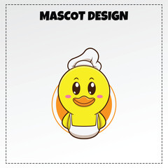 food logo fried duck mascot illustration vector design