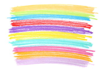 Photo colorful grunge chalk lines sketching rainbow isolated on white background and texture