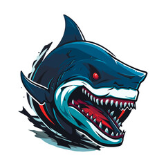 Agressive Shark esport gaming vector mascot logo template