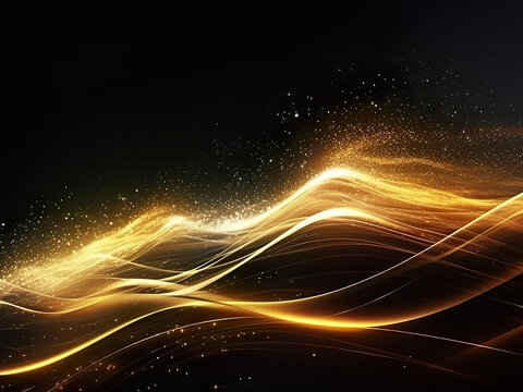 Goldene Wellen, dekorative Energiewellen