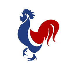 French rooster. Isolated rooster on white background © KR Studio