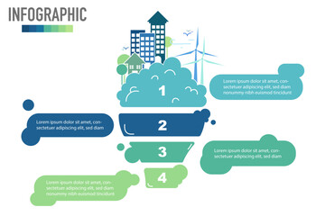 Green environment infographic flat template. Climate change concept. Design can be used for banners, presentations, web, and brochures. 