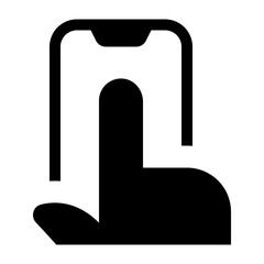 Obraz premium Hand Pointing Mobile Icon