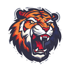 Tiger mascot sport logo design. Tiger animal mascot head vector illustration logo. Wild cat head mascot, Tiger head emblem design for eSports team