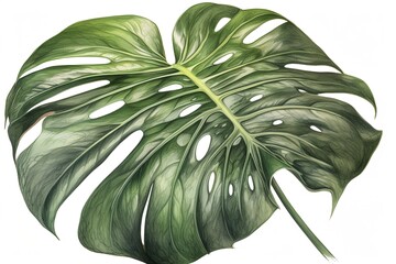 monstera isolated on white background. Generated by AI