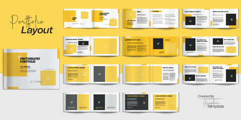 Photography Portfolio Design Multipurpose Yellow Portfolio Template Design Architecture Portfolio Brochure