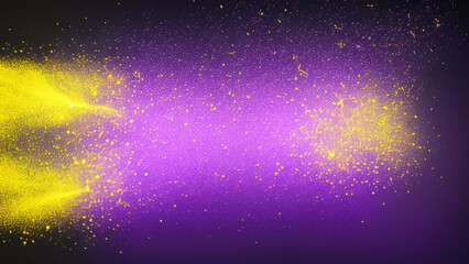 Purple and gold colored powder drift