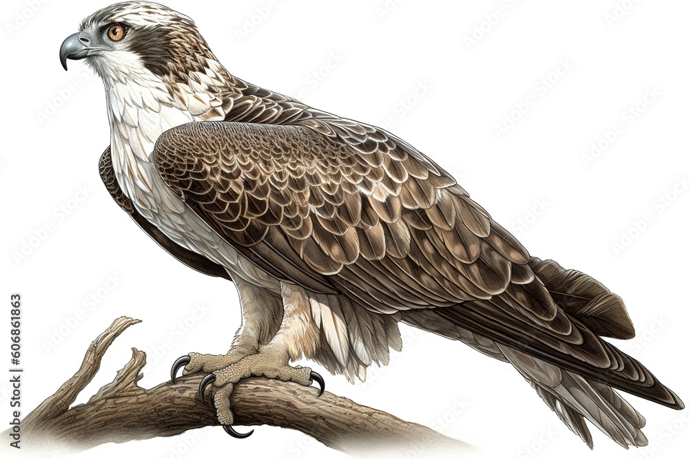Poster falcon isolated on white background. generated by ai.