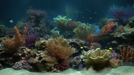 Fototapeta na wymiar Underwater life created with Generative AI technology.
