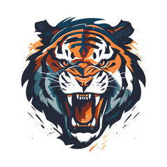 Tiger mascot sport logo design. Tiger animal mascot head vector illustration logo. Wild cat head mascot, Tiger head emblem design for eSports team