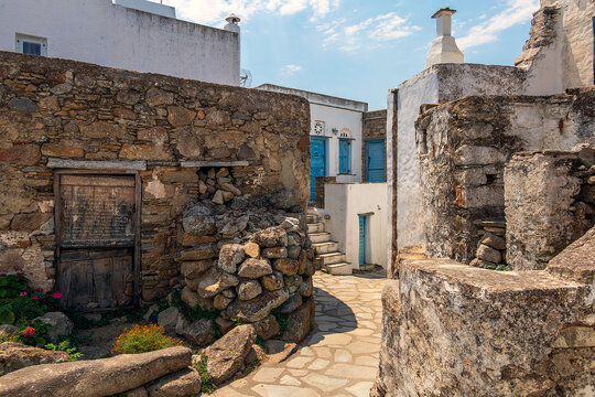 Old Walls in the village of Volax on Tinos, Greece