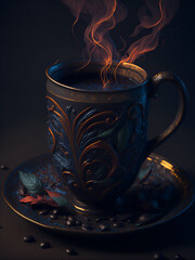 Coffee cup. AI generated illustration
