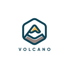 Volcano logo design vector with modern creative style