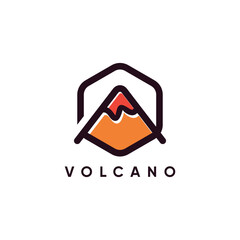 Volcano logo design vector with modern creative style