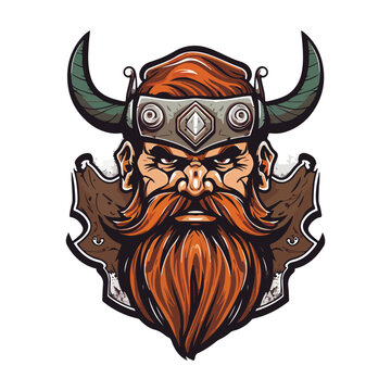 Viking logo design. Sport team mascot logotype illustration. Eps10 vector