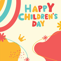 Social media post template of Happy Childrens Day event. 3