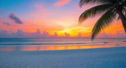 Fototapeta na wymiar sunset on the bahamas beach