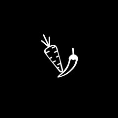 Fresh harvested veggies for agriculture design icon  isolated on black background