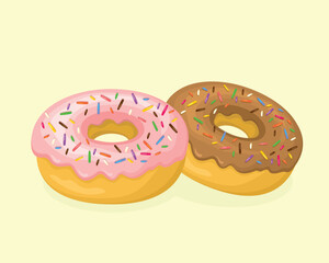 chocolate donuts vector art illustration cartoon design