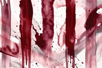 Rich burgundy watercolor paint with torn strokes