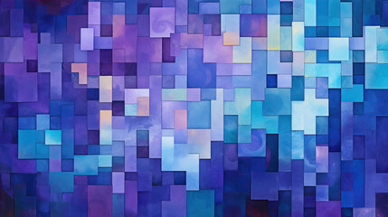 Abstract background features a blend of blues and purples with intricate geometric shapes. Created with Generative AI