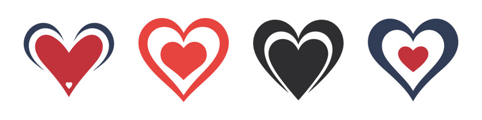 heart logo. Vector. Flat design