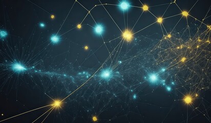 Obraz premium abstract technology particles mesh background Ai Generative