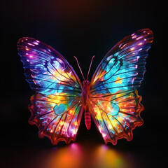 Beautiful magic butterfly created with Generative AI technology