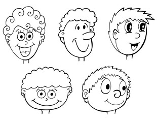 People Heads Faces Vector Illustration Art
