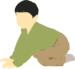 Child Sitting 4 Vector Illustration