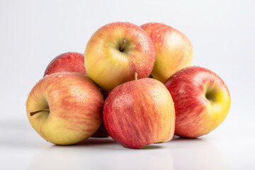 Ripe apples on a pure white background