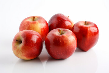 Fototapeta na wymiar Ripe red apples on a pure white background