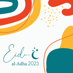 Fototapeta na wymiar Set Social media post template of Eid al adha event.