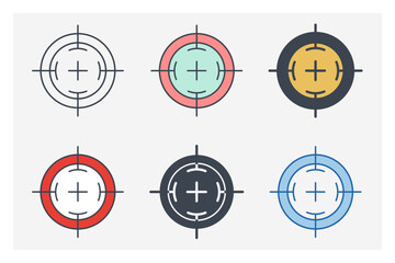 Target icon symbol template for graphic and web design collection logo vector illustration