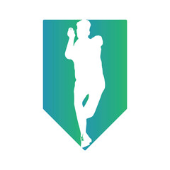 Cricket bowling fast bowler with unique shape vector illustration