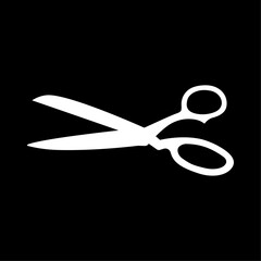 Scissors icon. Pair of scissors for tailoring, hair cutting or other purposes . Vector Illustration