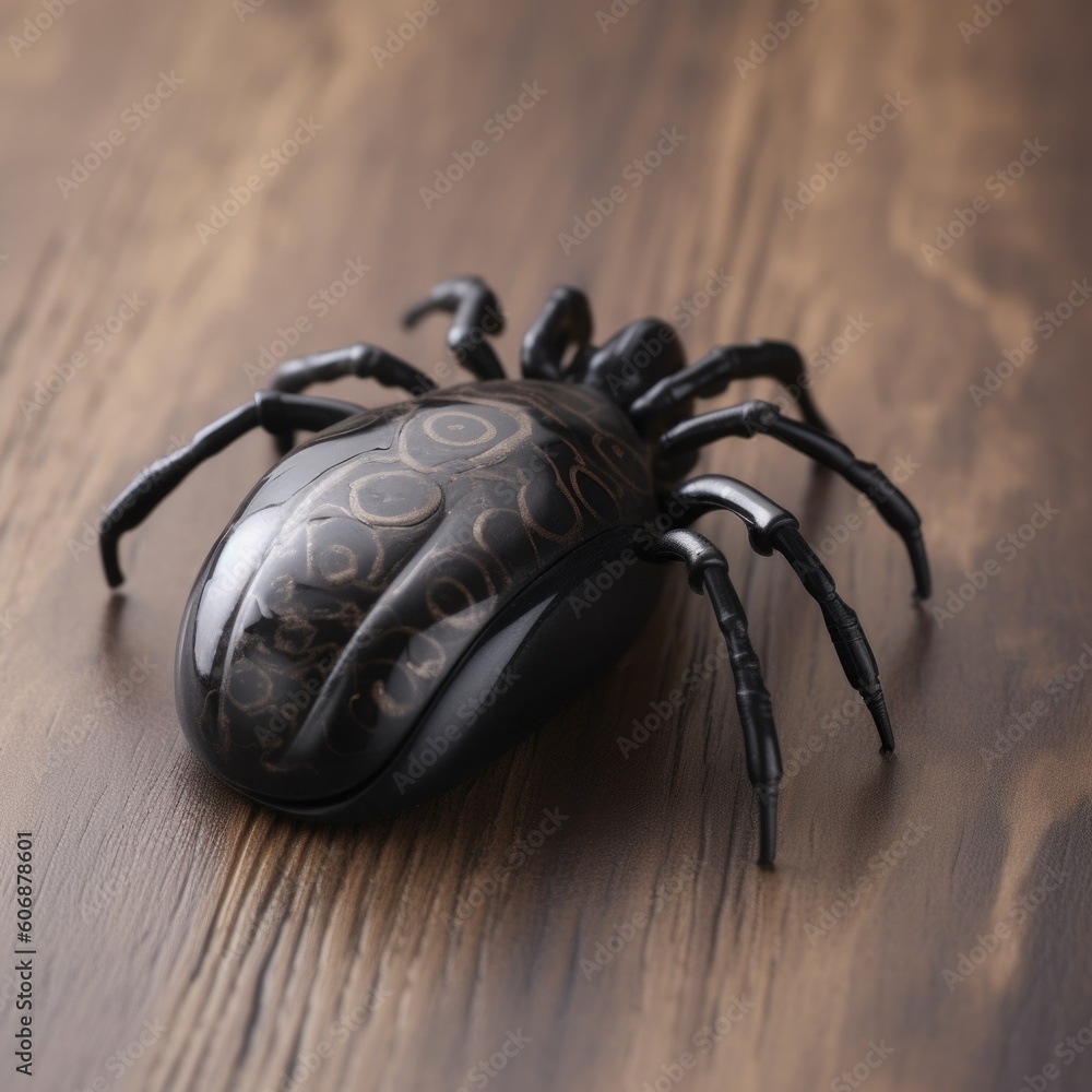 Poster computer mouse in the form of a spider. ai generative.