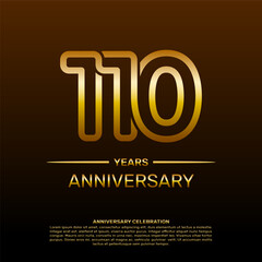 110th year anniversary design template in gold color. vector template illustration