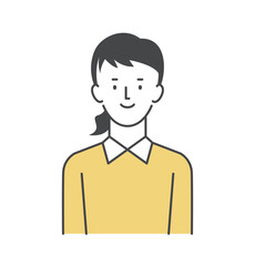 カジュアルな服装の女性　上半身