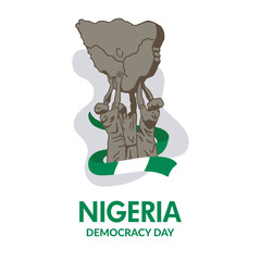 VECTORS. Editable banner for the Nigeria Democracy Day, June 12