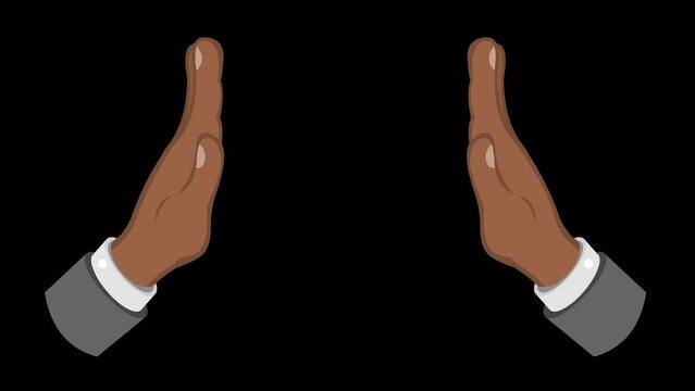 video animation of brown hands praying, on a transparent background with zero alpha channel