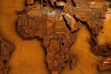 Navigating the Continent: Detailed Map of Africa. Generative AI