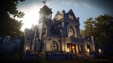 Obraz premium Spooky haunted mansion, complete with eerie architecture, ghostly apparitions, and hidden secrets waiting to be discovered