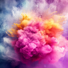 Colorful explosion of pigment pastel colors exploding highly detailed, vibrant color Generative AI