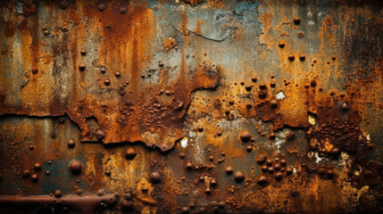 Rusty corrugated iron sheet texture, rusty metal background.